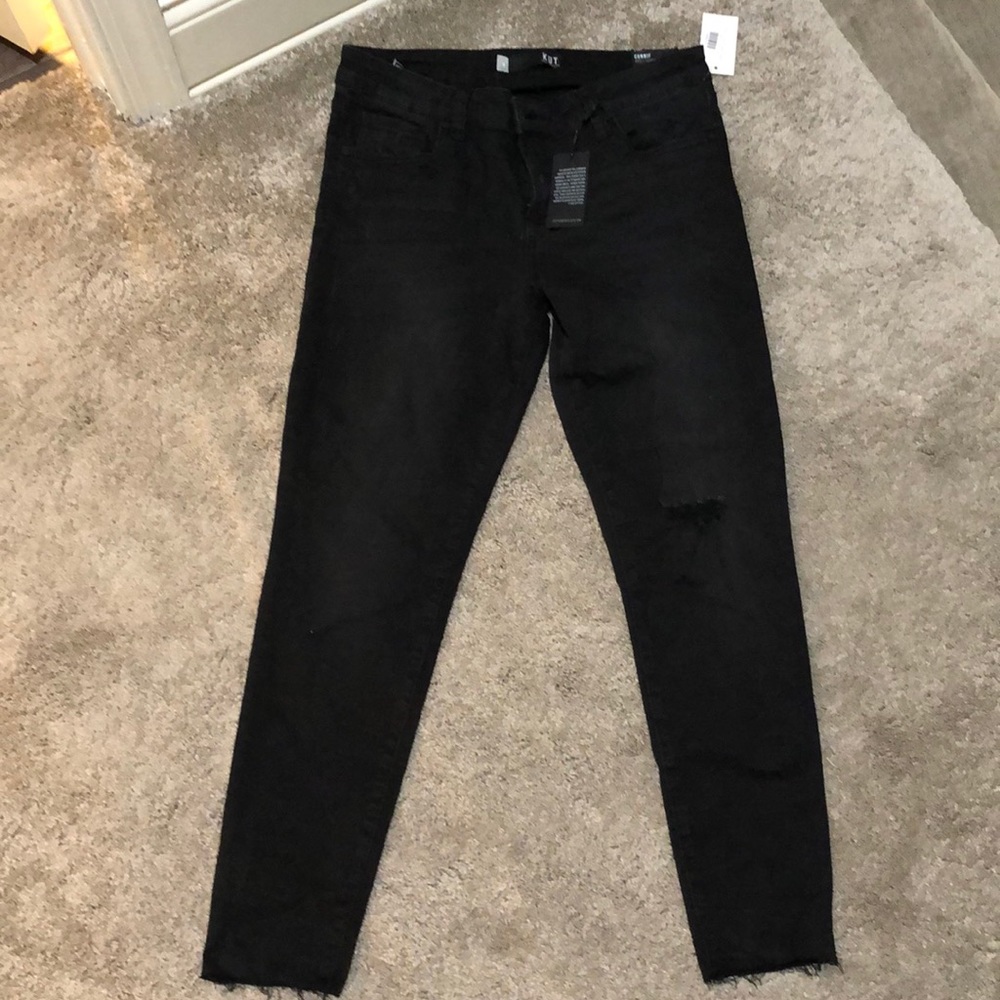 KUT from the Kloth distressed black skinny jeans